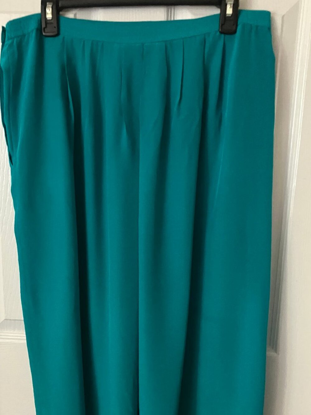 VTG 1980-1990s SILK STUDIO by Clande Bennett Turquoise Maxi Skirt Size 14